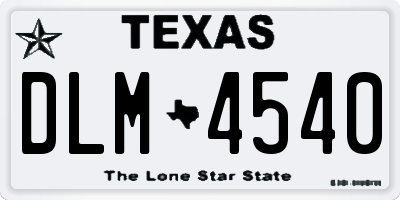 TX license plate DLM4540