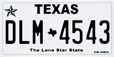 TX license plate DLM4543