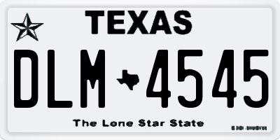 TX license plate DLM4545