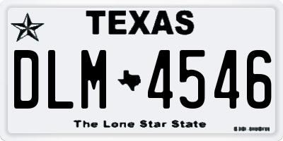 TX license plate DLM4546