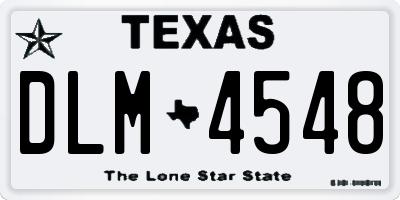 TX license plate DLM4548
