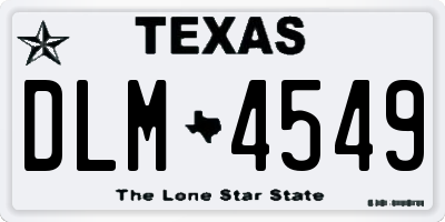 TX license plate DLM4549