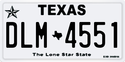 TX license plate DLM4551