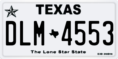 TX license plate DLM4553