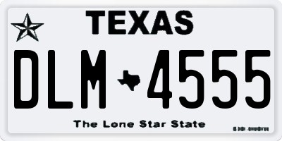 TX license plate DLM4555