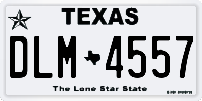 TX license plate DLM4557