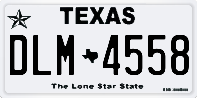 TX license plate DLM4558