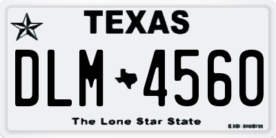 TX license plate DLM4560