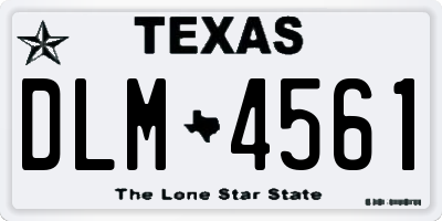 TX license plate DLM4561