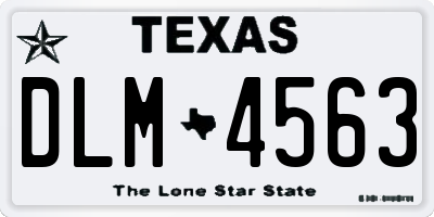 TX license plate DLM4563