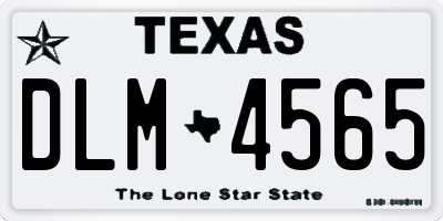 TX license plate DLM4565