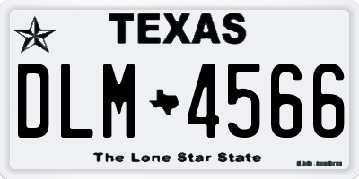 TX license plate DLM4566