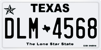 TX license plate DLM4568