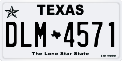 TX license plate DLM4571