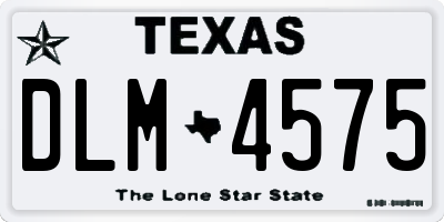 TX license plate DLM4575