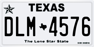 TX license plate DLM4576