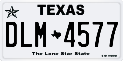 TX license plate DLM4577