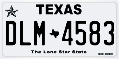 TX license plate DLM4583