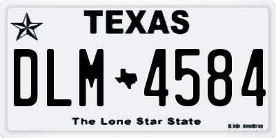 TX license plate DLM4584
