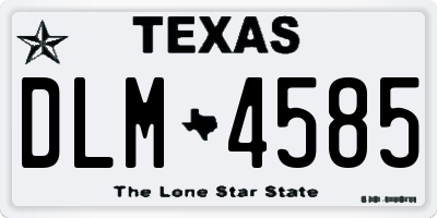 TX license plate DLM4585