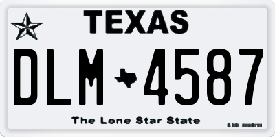 TX license plate DLM4587