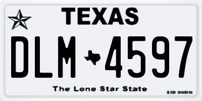 TX license plate DLM4597