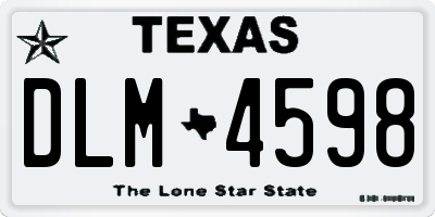 TX license plate DLM4598