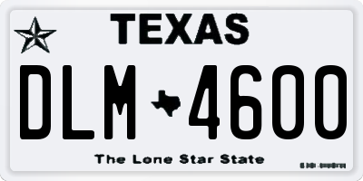 TX license plate DLM4600