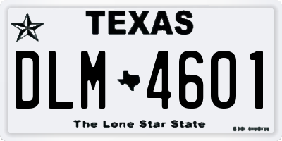 TX license plate DLM4601