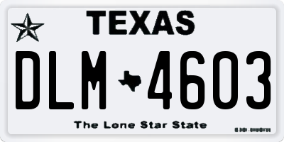 TX license plate DLM4603