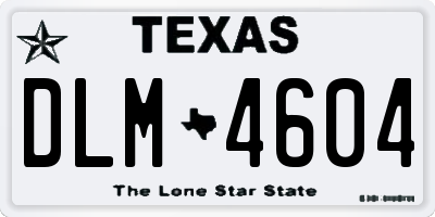 TX license plate DLM4604