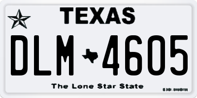 TX license plate DLM4605