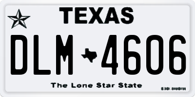 TX license plate DLM4606