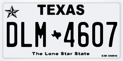 TX license plate DLM4607