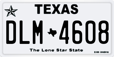 TX license plate DLM4608