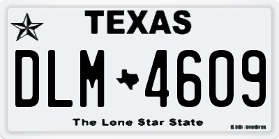 TX license plate DLM4609