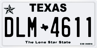 TX license plate DLM4611