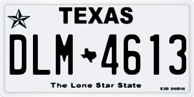 TX license plate DLM4613