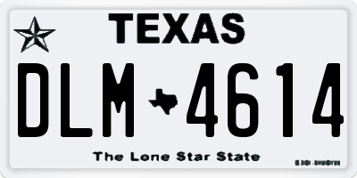 TX license plate DLM4614