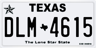 TX license plate DLM4615