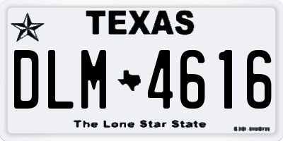 TX license plate DLM4616