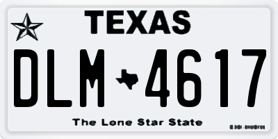 TX license plate DLM4617