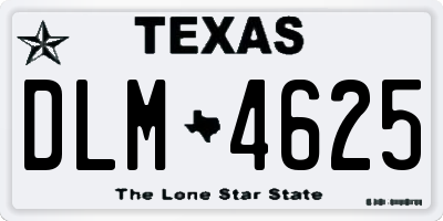 TX license plate DLM4625