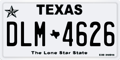 TX license plate DLM4626