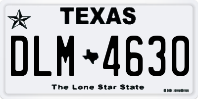 TX license plate DLM4630