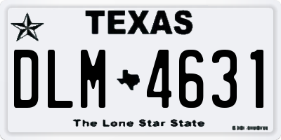 TX license plate DLM4631