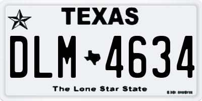 TX license plate DLM4634
