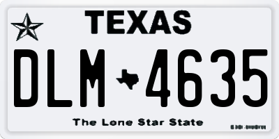 TX license plate DLM4635