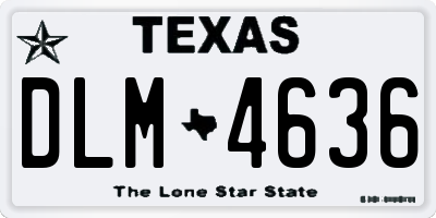 TX license plate DLM4636