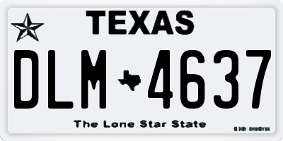 TX license plate DLM4637